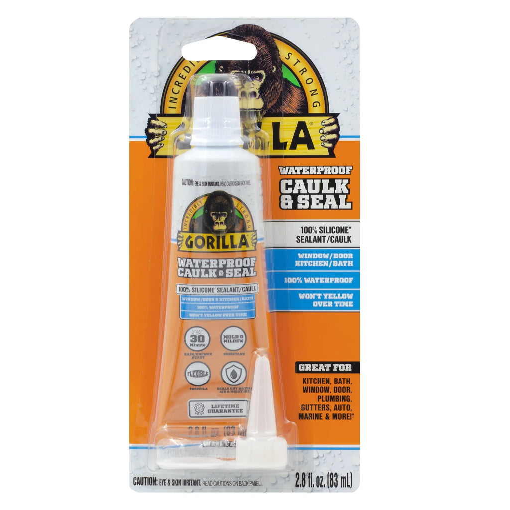 (2 pack) Waterproof Caulk & Seal Silicone Sealant, 2.8oz Squeeze Tube - White Caulking Sealant for Kitchen, Window