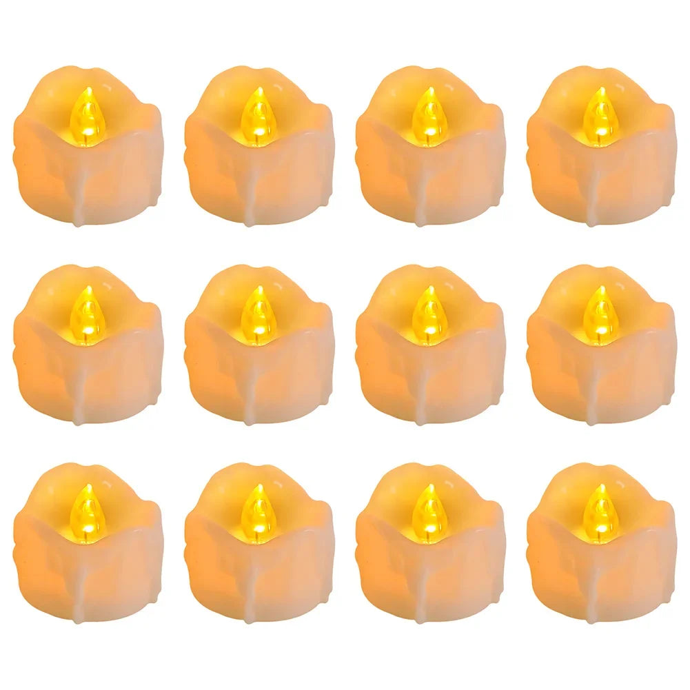 Flameless Flickering LED Tea Lights with Timer 6 Hours On & 18 Hours Off in 24Hours Cycle Automatically LED Votive Candles Light