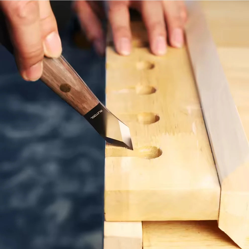 High Carbon Steel Marking Knife with Double Bevel Blade Wooden Handle for Precision Marking and Carving with Protective Sheath