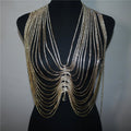 2022 New Crystal Tassel Drop Pendant Top Body Chain Bra for Women Luxury Rhinestone Body Bralette Chest Chain Bikini Jewelry