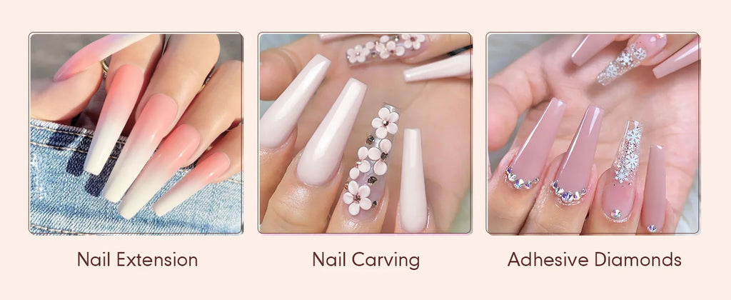 SAVILAND Clear Pink Nudes Acrylic Powder Kit with 30ml Acrylic Liquid Acrylic Nail Brush Nail Forms for Nail Art Salon Home DIY