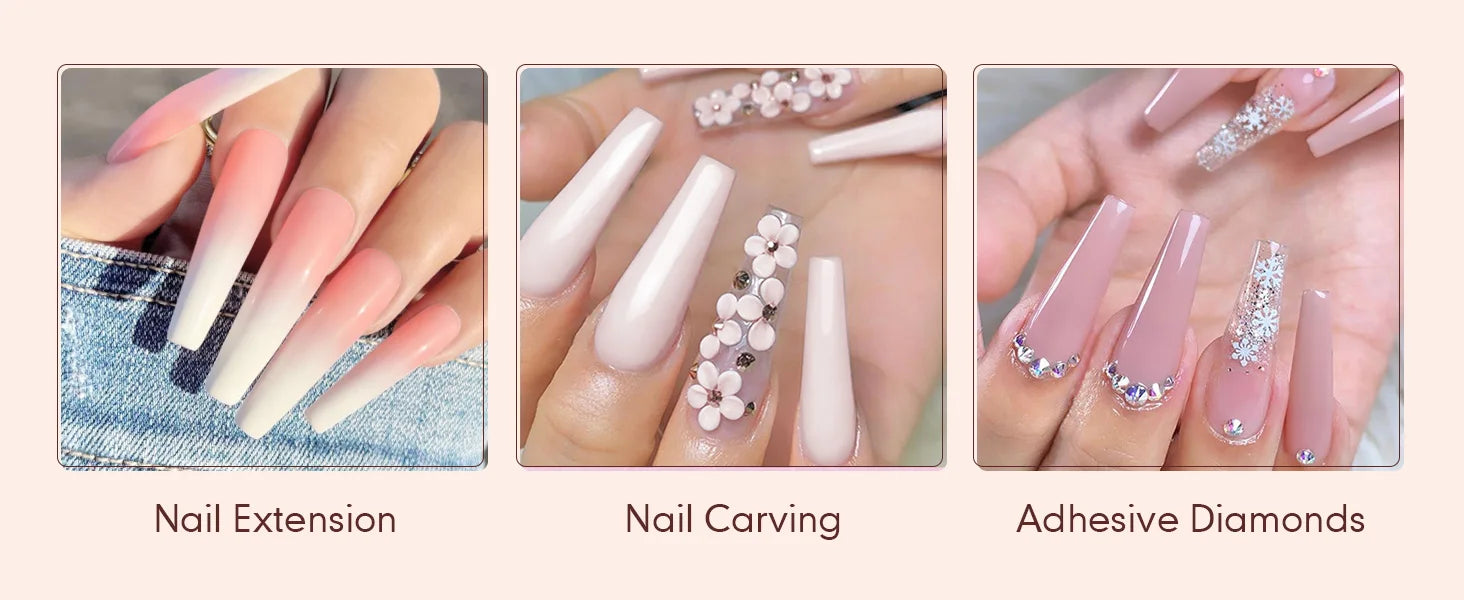 SAVILAND Clear Pink Nudes Acrylic Powder Kit with 30ml Acrylic Liquid Acrylic Nail Brush Nail Forms for Nail Art Salon Home DIY