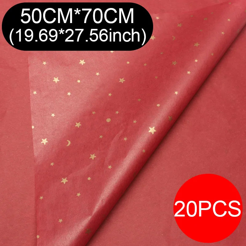 20pcs sheet Cotton Bouquet Flower Wrapping Paper Star Moon Sydney Paper Wrapping Paper Flower Wrapping Paper Cake Baking Gift