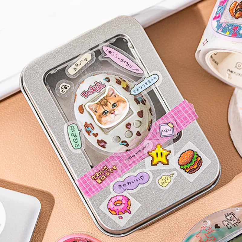 Mr Paper 4rolls Glitter Pet Die-Cut Tape Time Warp ins style cartoon border handbook goo card decorative collage DIY Dairy Card