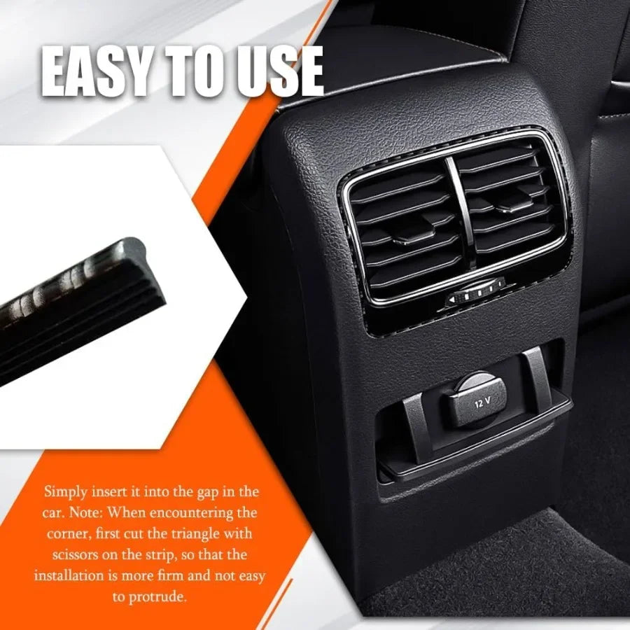 Car Interior Moulding Trim Strips 33Ft/10M Universal Electroplating Decoration Filler Insert Strips for Dashboard Styling DIY F