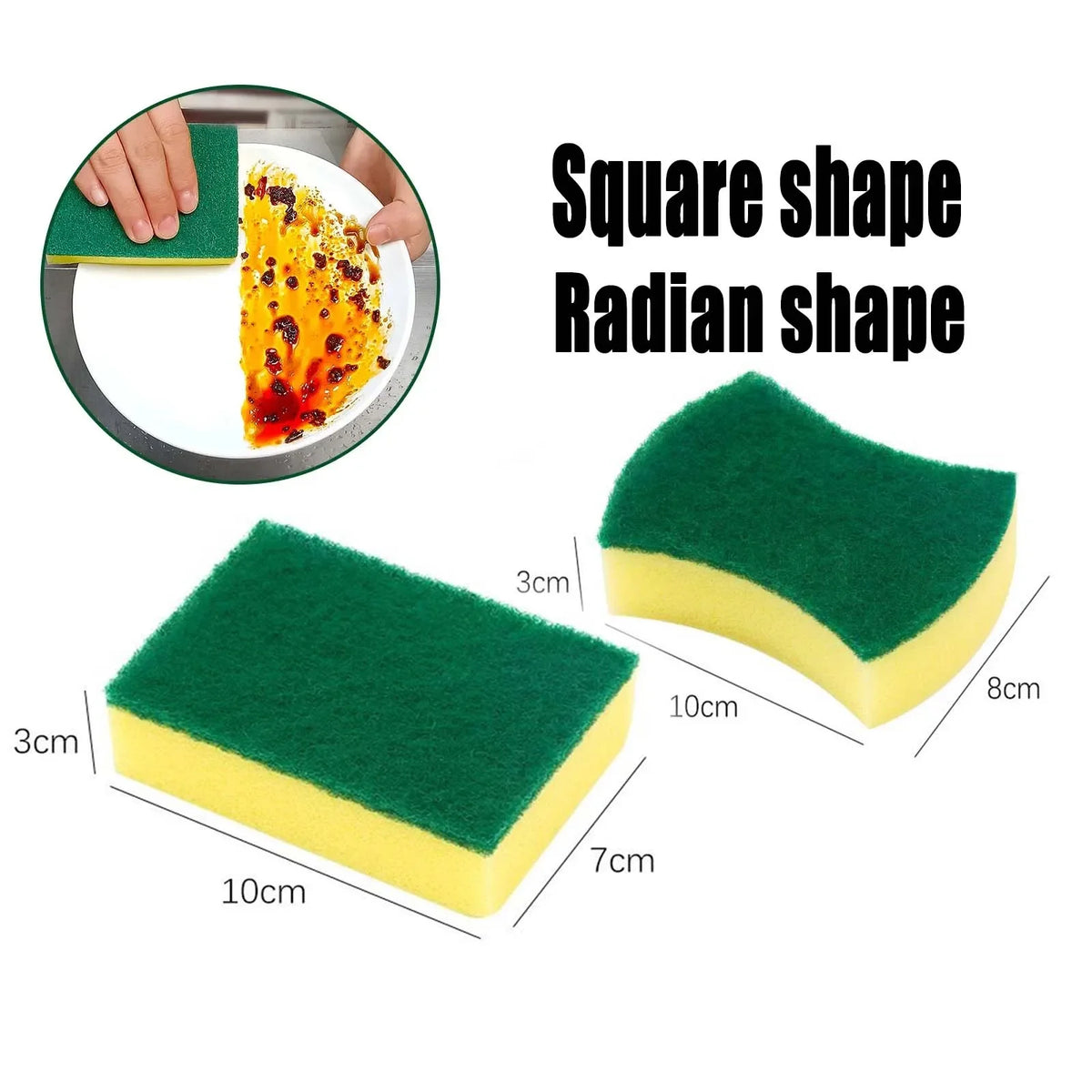 Highly Absorbent Dishwashing Sponge Kitchen Clean Rub Pot Rust Focal Stains Sponge Removing Kit Home Cleaning Brush Sponges