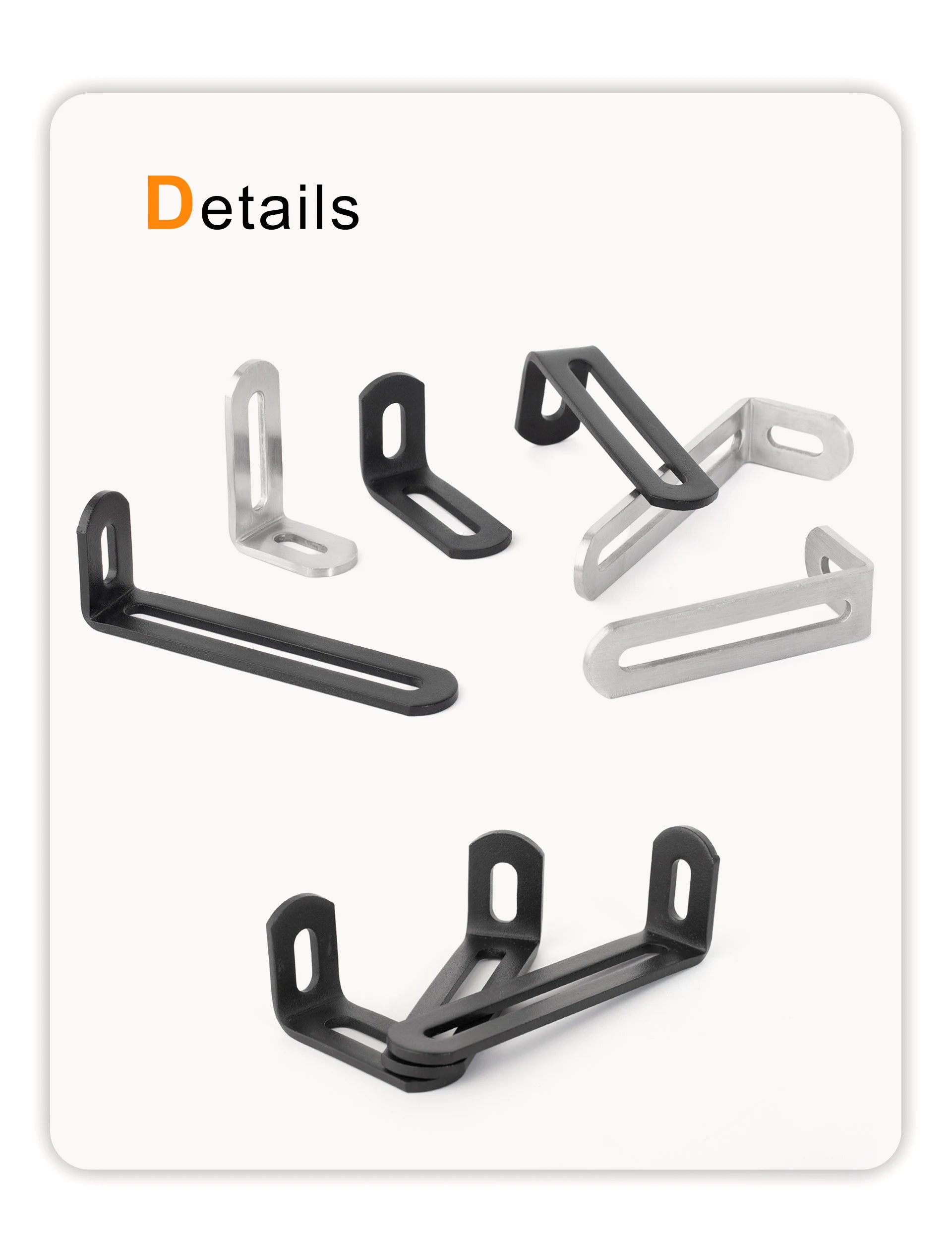 Stainless Steel Adjustable Corner Bracket Heavy Duty Metal 90 Degree L Shaped Angle Corner Braces for Wooden Shelf Furniture