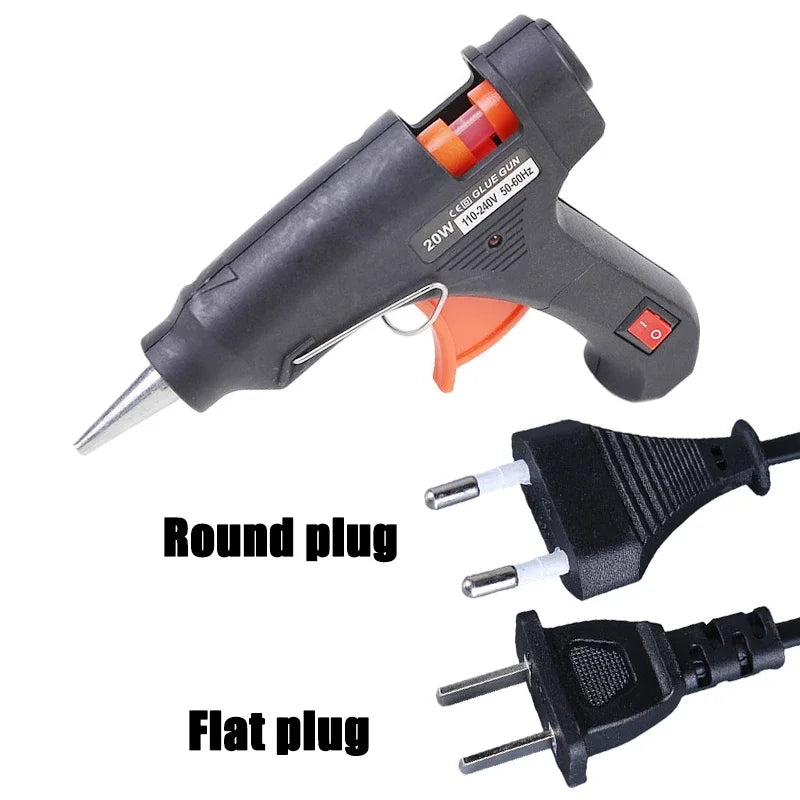 Fast Heating 20W Hot Glue Gun Household Industrial Multipurpose Electric Glue Gun Hot Glue Sticks for DIY Crafts Home Deco