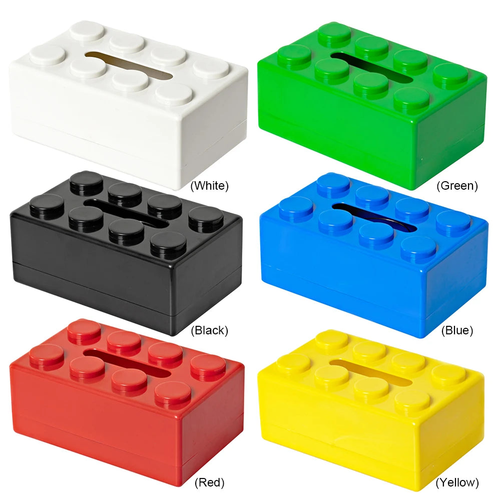 Creative Building Block Paper Towel Holder Cute Napkin Holder Tissue Storage Box for Livingroom Bedroom Bathroom Home Office