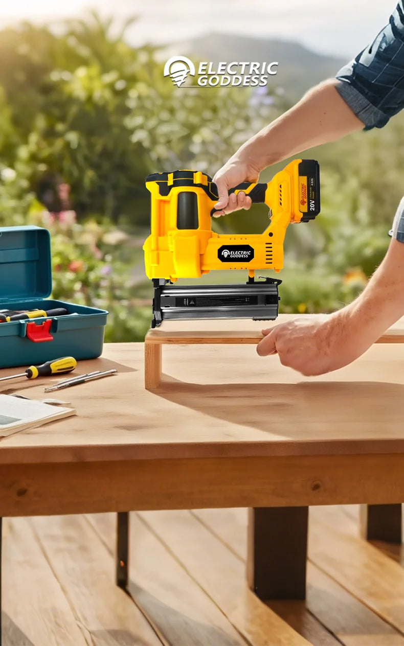 50mm Brushless Electric Nail Gun Depth Adjustment Nailer Stapler F50 Furniture Staple Gun For Dewalt 20V Battery Pin