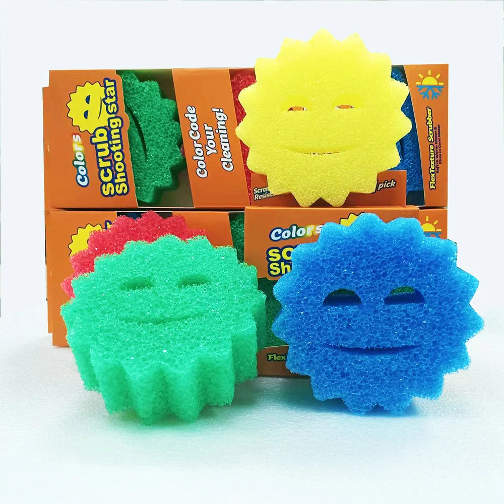 Hot Selling Soap Dishwashing Brush Set Softens When Wet Cute Sponge 3pcs Household Kitchen Dishwashing Brush Cleaning Tools