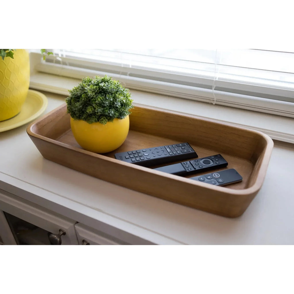 Natural Finish Acacia Wood Oval Bowl | For Serving Salad, Fruit, Bread, Dining Table Centerpiece & Kitchen Use
