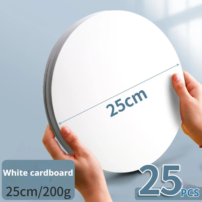 25/29/36 cm Colored Cardstock 200g Round Blank Cardboard Cardstock Sketch Paper for DIY Craft Papercraft Scrapbook Paper Album