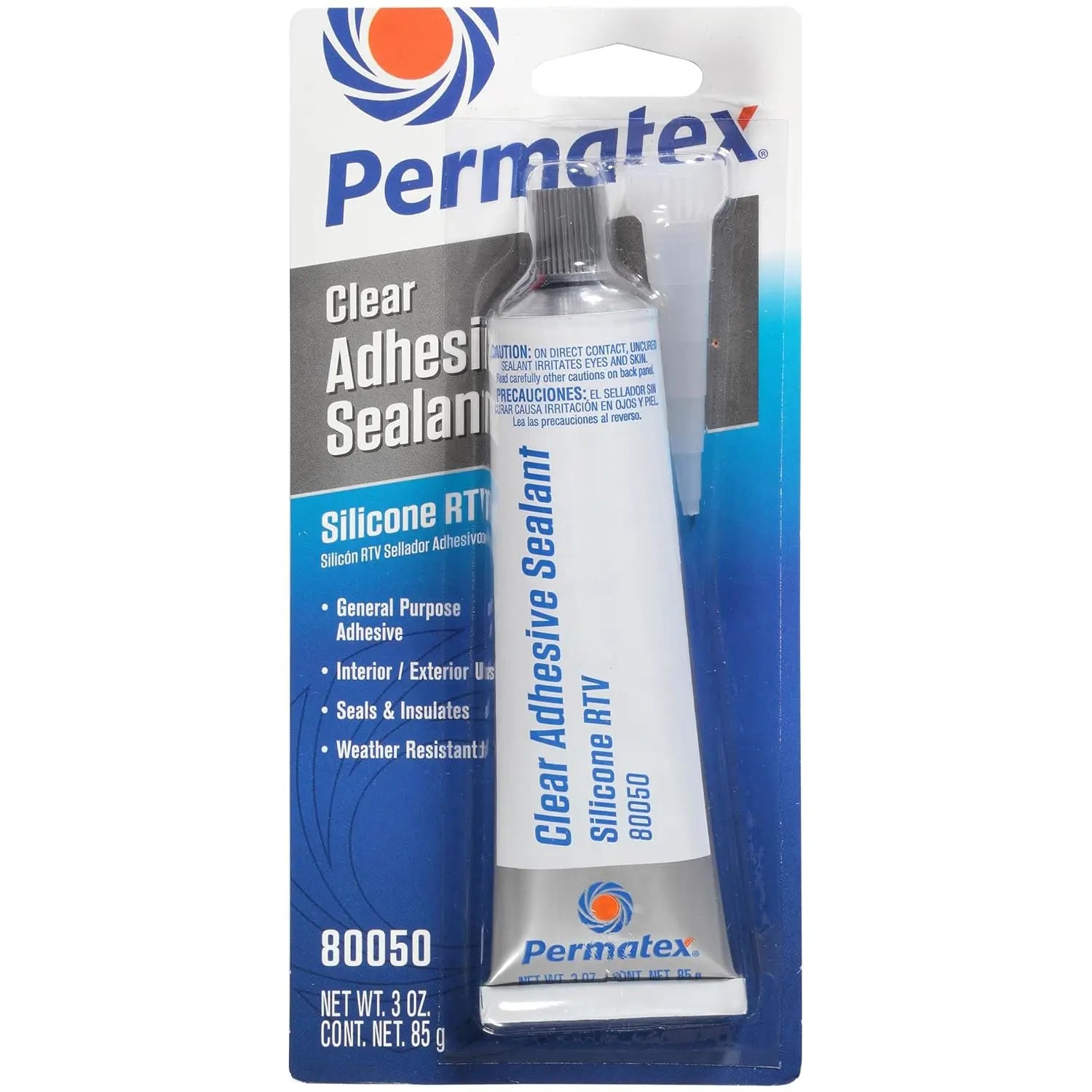 Clear Silicone Sealant 3 oz - Waterproof Adhesive for Bath, Kitchen, DIY Home Repair