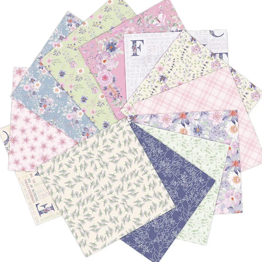 24 Sheets Flower Garden Craft Paper Pads Cutting Dies Art Background Origami Scrapbooking Card Making