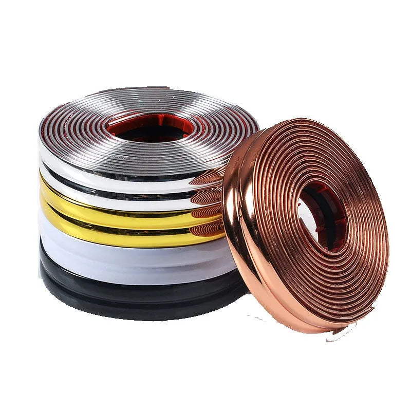 PVC Self-adhesive Decorative Tape Gold Background Wall Inner Corner Decor Strip Furniture Table Edge Anti-collision Bumper Tape
