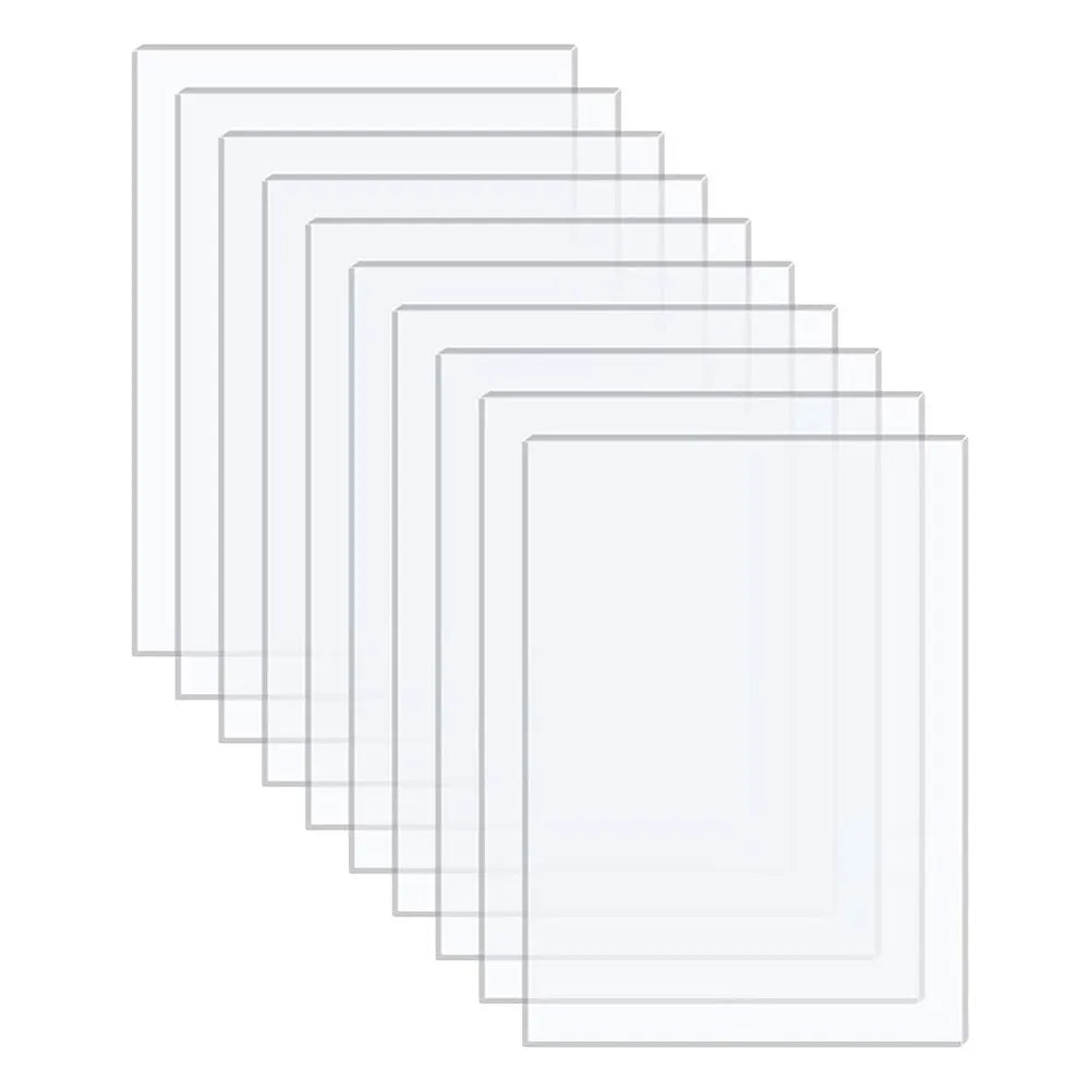 10pcs Transparent Acrylic Sheets Clear For Picture Frame Clear Crafting Panels Diy Scratch-Resistant Sturdy Lightweight Display