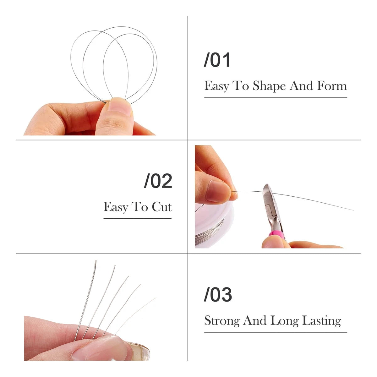 Flexible Anti-Rust Beading Wire, Single Strand, Soft Steel Craft Wire for Jewelry Making, Bead Wrapping and Connecting, 5mm,