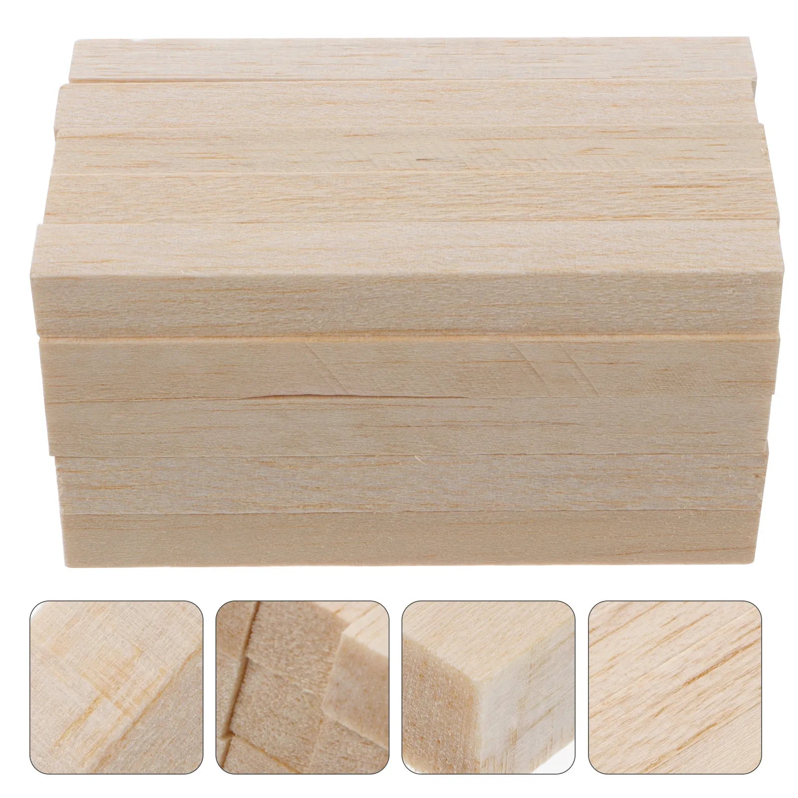 25Pcs Wooden Square Dowels Natural Balsa Wood DIY Craft Sticks for Miniature Houses Kites Props Candy Bouquets Handicraft