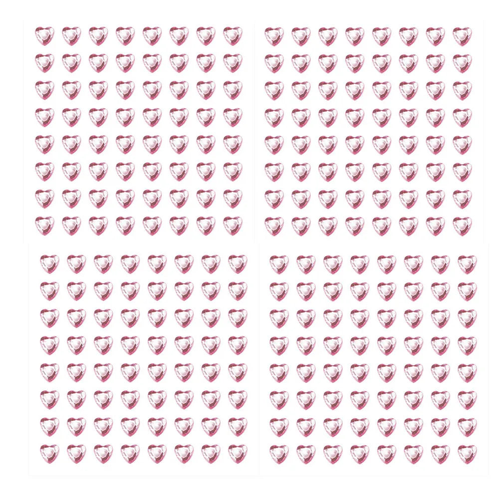 Bling Sparkly 3D Gem Acrylic Earrings Stickers Kids DIY Toys 6MM Self Adhesive Love Heart Rhinestone Crystal Stickers For Girls