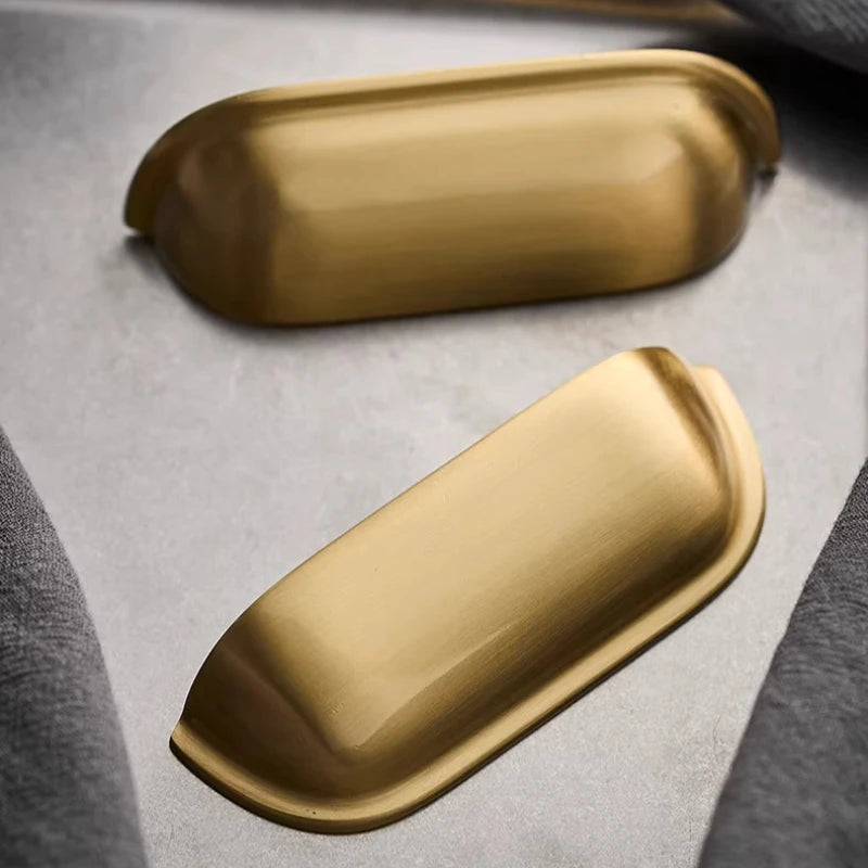Bedroom Wardrobe Kitchen Drawer Shoe Cabinet Door Handle Gold Shell Shape Brass Handle Furniture Knob Handware Decorative Handle