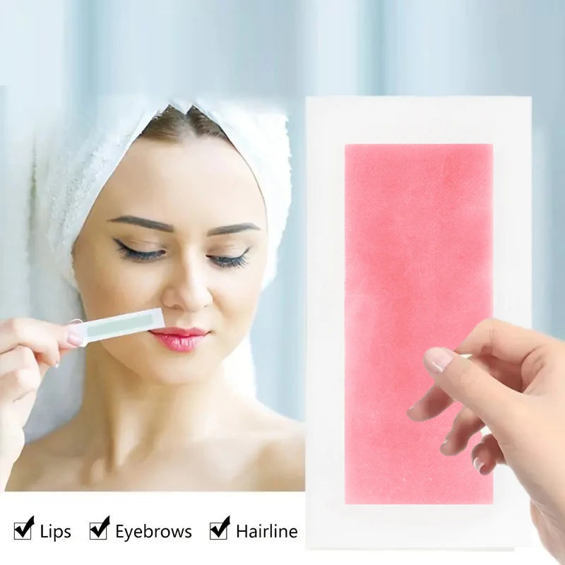 10Pcs Professional Hair Removal Wax Strips Waxing Wipe Sticker For Face Leg Lip Eyebrow Leg Arm Body Hair Remove