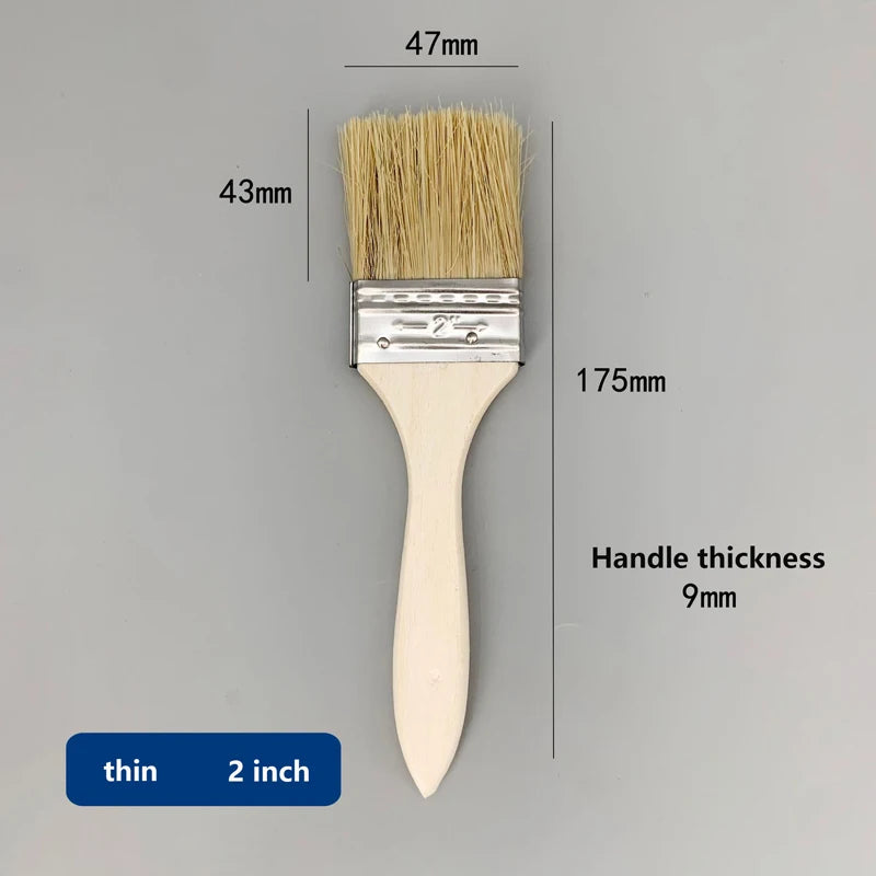 Thick-handled and thin-handled paint brushes are available. Household soft-bristled dust-removing brushes and special brushes fo