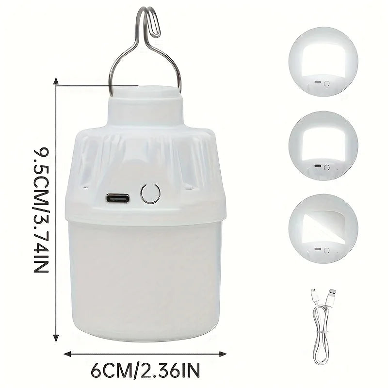 1/2/4PCS Outdoor Camping Portable Electric Lamp, Portable LED Camping Light Bulb, USB Charging, 3 Lighting Modes, White/Orange