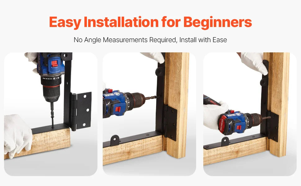 Gate Corner Brace Bracket, Anti Sag Gate Frame Hardware Kit, Gate Frame Brace Bracket with Latch Lock Rope, Latch Lock, for