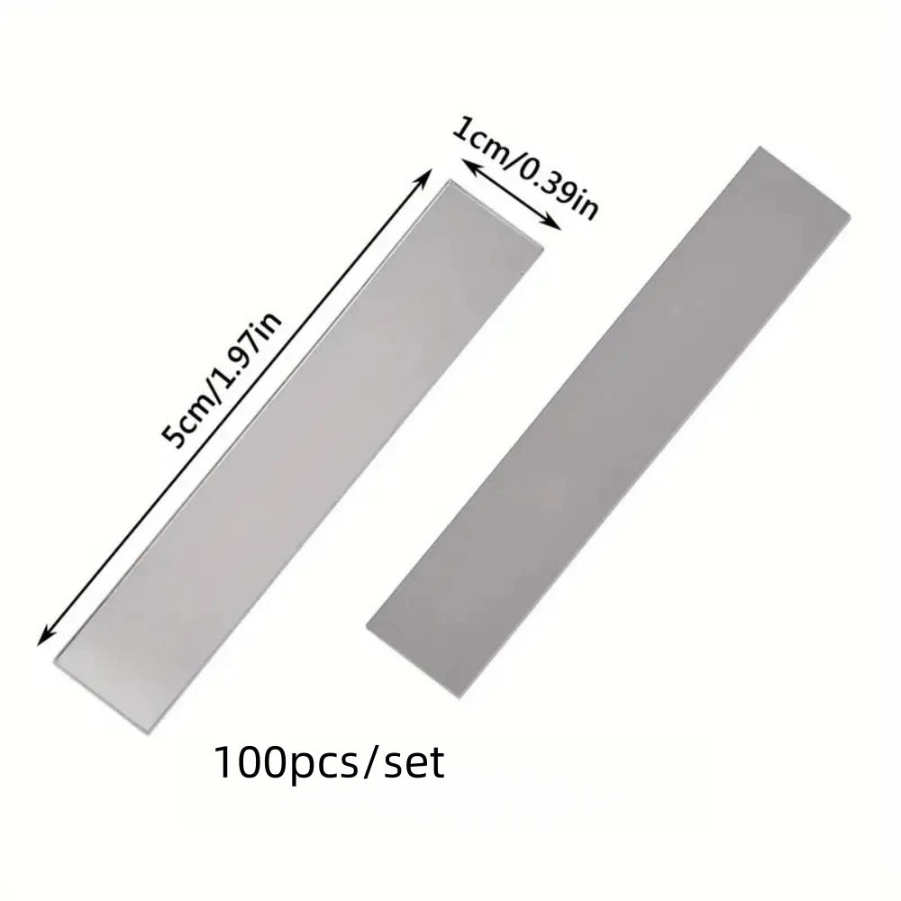 100pcs/set DIY Pieces of Rectangular Mirror Wall Stickers, Self-adhesive Handmade DIY Decorative Mirror Stickers   Decoration