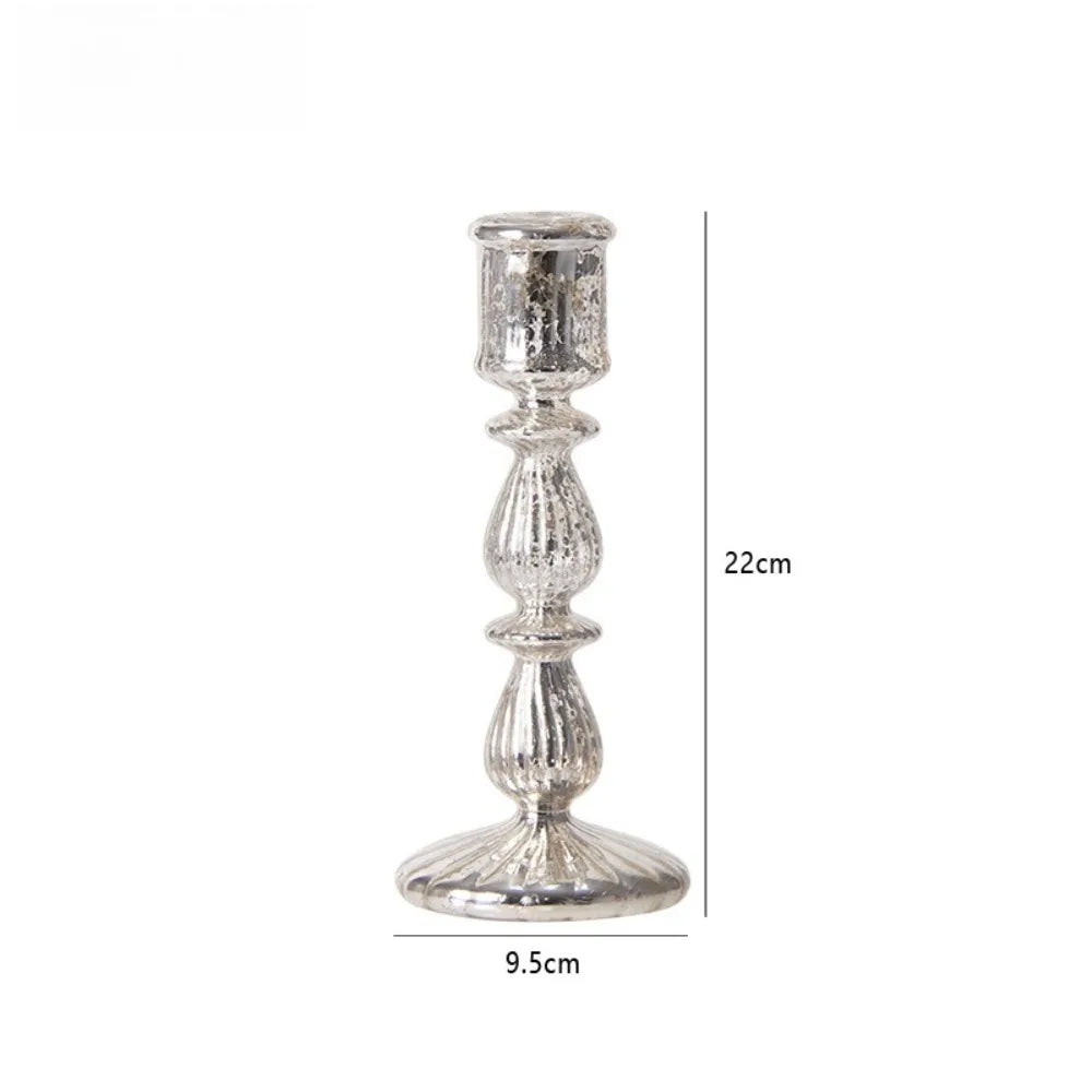 Vintage Glass Candle Holder Romantic Candlelight Dinner Decoration Wedding Table Centerpieces Accessories Home Decoration