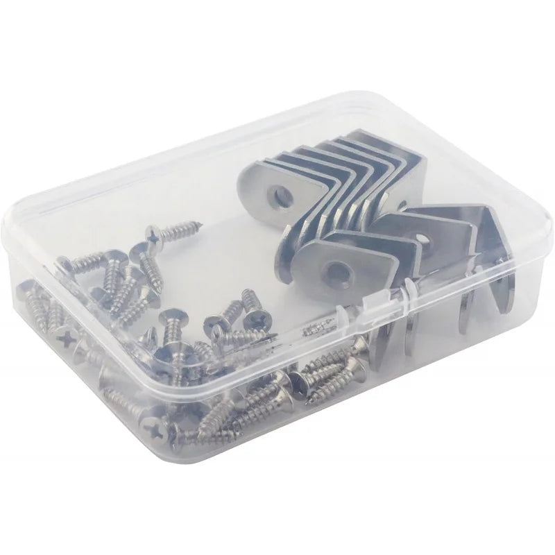 22 Pcs Stainless Steel L  90 Degree Right Angle Connector Braces with 44 Pcs Screws(25x25x16mm)