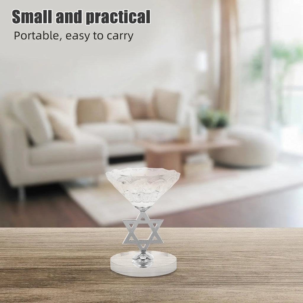 Table Top Decor Candle Holder Ornaments Desktop Candlestick Candlelight Stand Holder Crystal for Stand Desktop Silver Decorative