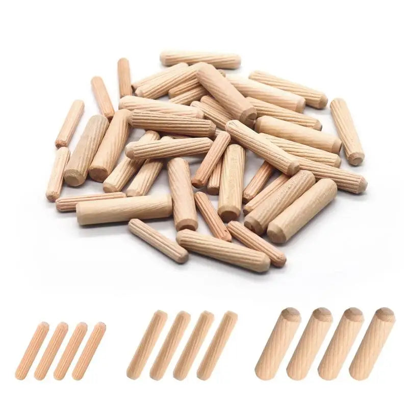 50pcs M6*30/40mm M8*30/40mm Wooden Dowel Cabinet Drawer Round Fluted Wood Craft Pins Rods Set Furniture Fitting wooden dowel pin