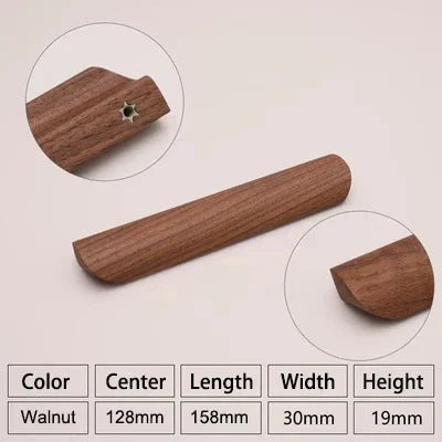 Natural Wood Furniture Handles Kitchen Door Knobs Cabinets Pulls Beech Wooden Handles for Cabinet and Drawers Furniture Hardware