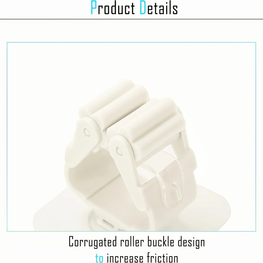 No-Drill Mop Holder: 3 Strong Wall Hooks with Clamp,Space-Saving Storage in Kitchen, Bathroom，hang showerhead/broom/rag