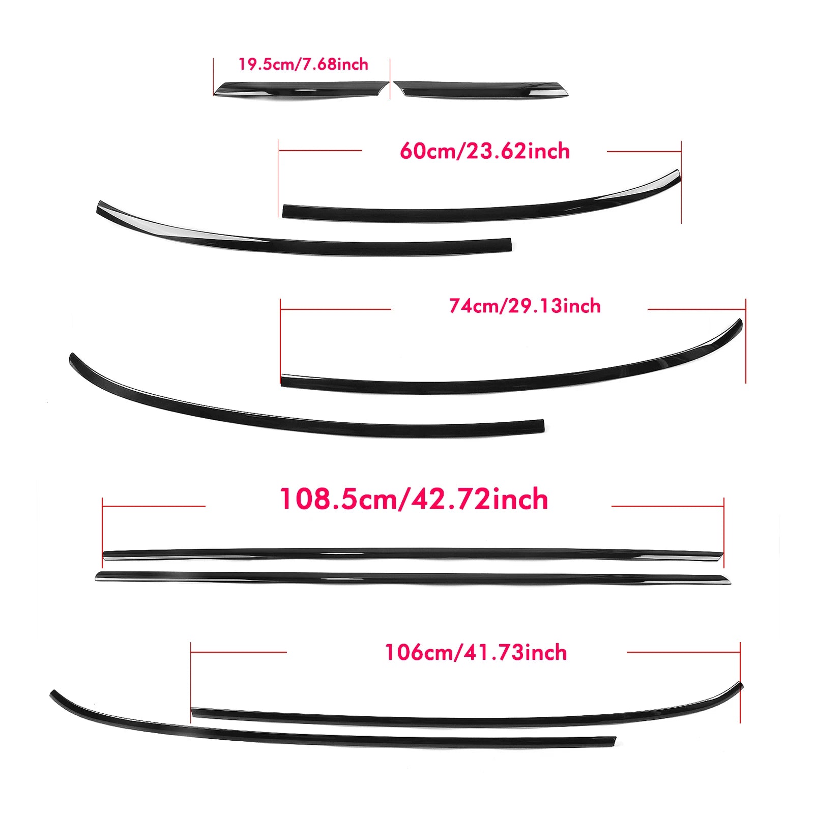 For Mini Cooper S F56 2-Door 2014-2021 Window Exterior Decorative Moulding Trim Gloss Black Weatherstrip Seal Strip