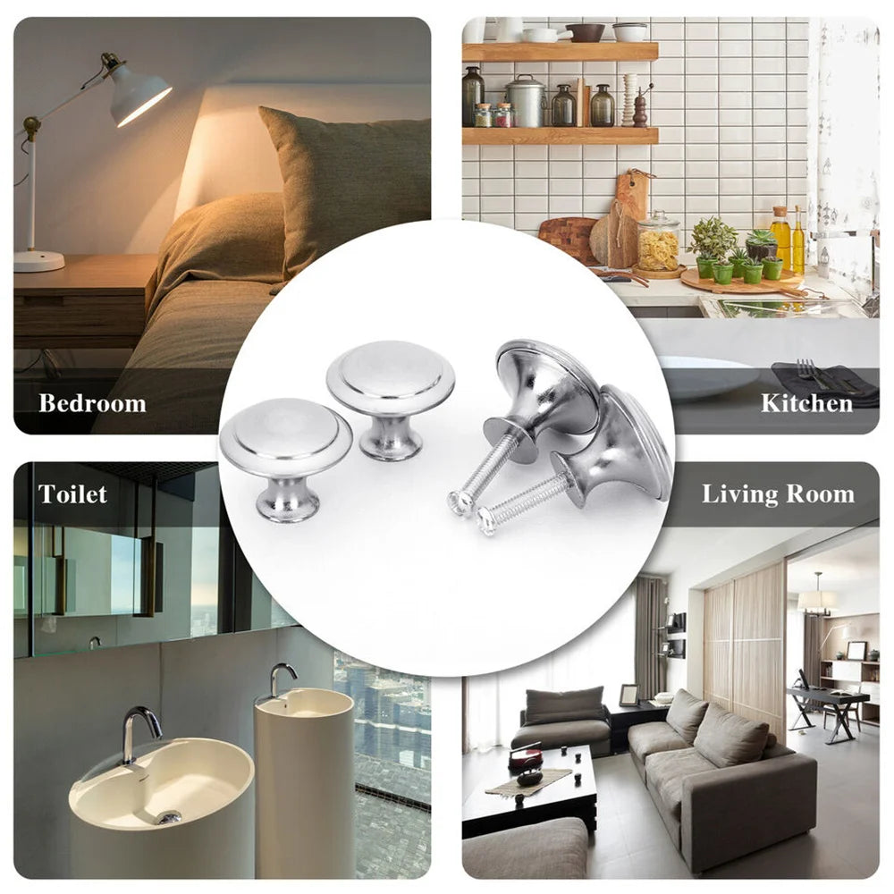 40Pcs Door Knobs Stainless Steel Drawer Cabinet Handles Knobs Kithcen Cupboard Pull Handles Furniture Hardware Accessory