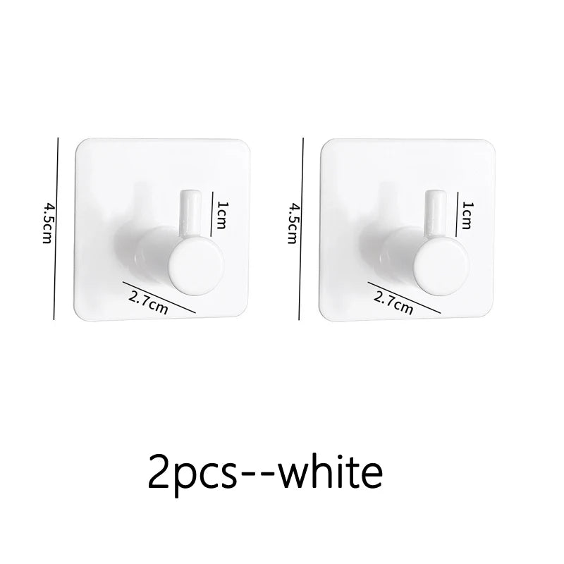 Strong Adhesive Wall Hook Sticker Hanging Coat Rack Clothes Hanger Shower Robe Hook Kitchen Bathroom Towel Hooks Holder