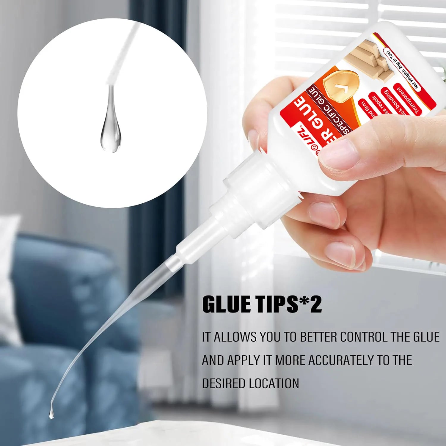 20g fast drying wood glue - transparent and residue free, suitable for wooden furniture and DIY crafts, ideal for wood repair