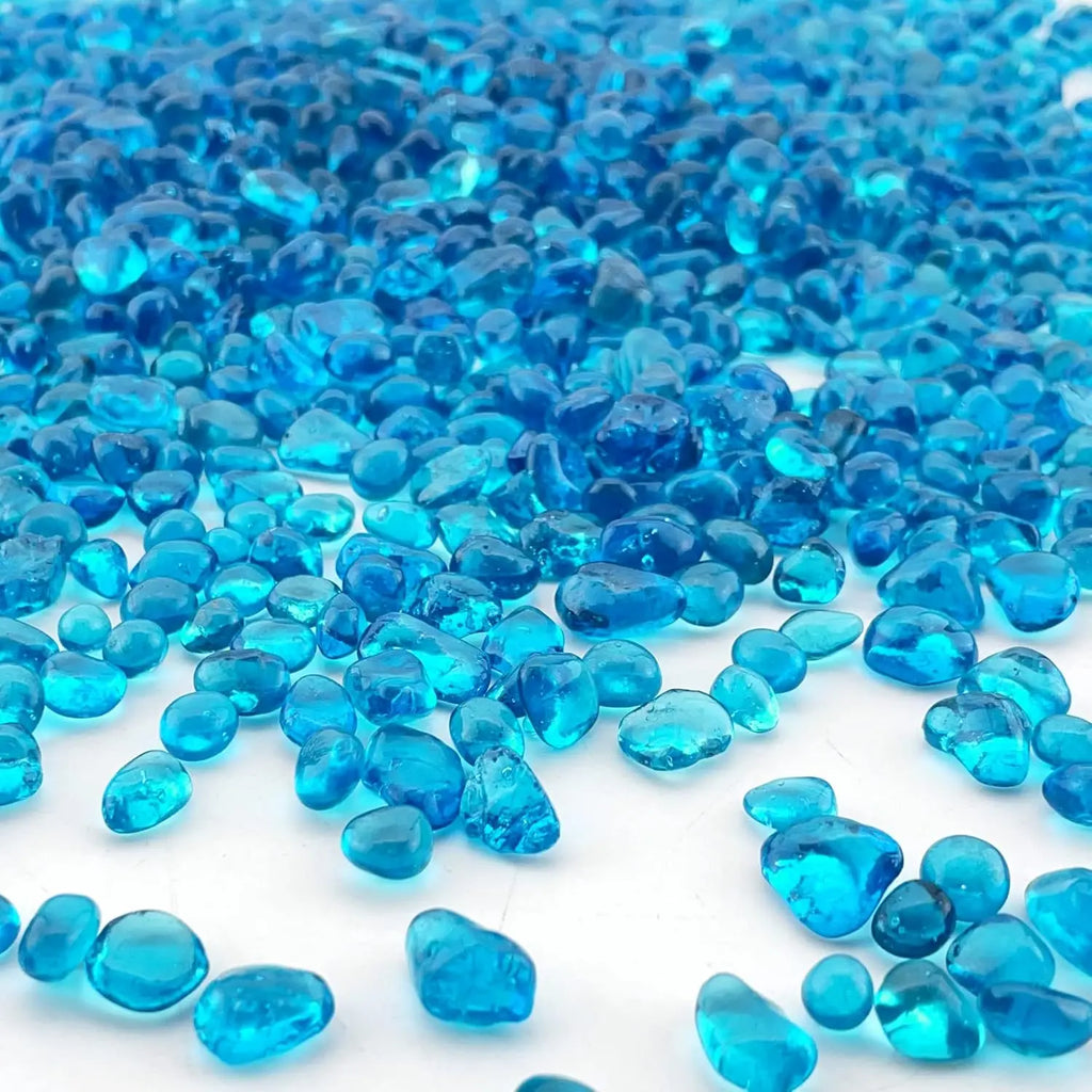 500 grams Aquarium Fish Tank Gravel Light Blue Glass Vase Filler for Fountain Succulent Plant Decorative Rock Pebble Stone