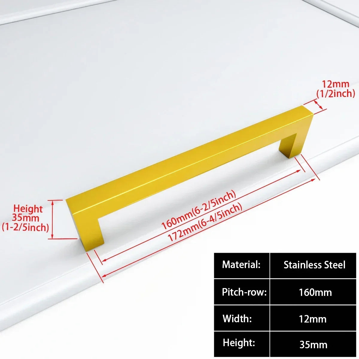 Square Furniture Hardware Black Cabinet Handle Stainless Steel Kitchen Door Knobs Cupboard Wardrobe Drawer Pulls