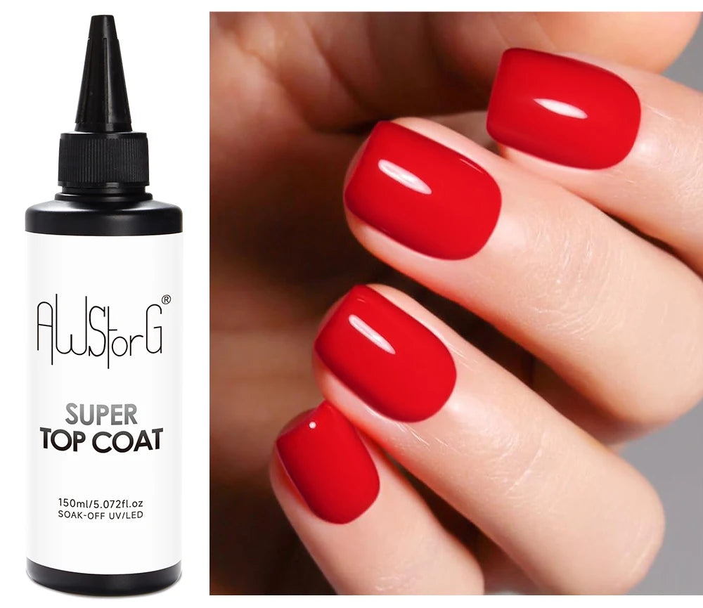 AWStorG 150ml Base Gel Super Top Coat Matte Top Coat Gel Polish Soak Off UV LED Gel Varnish Functional Gel Nail Salon