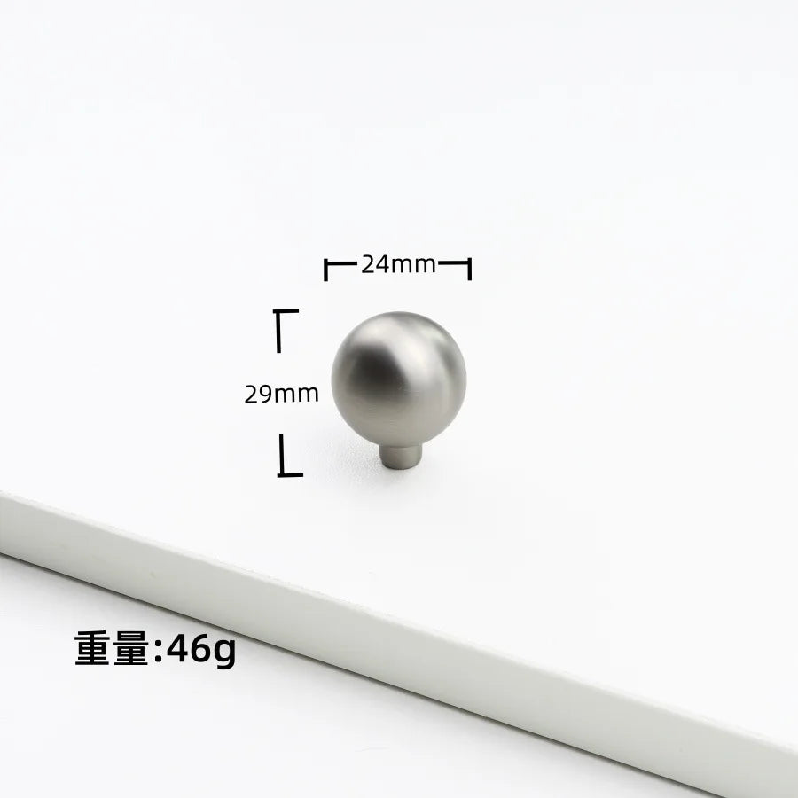 Nickel Brushed Kitchen Cabinet Pulls Silver Wardrobe Drawer Handles Zinc Alloy Single Hole Knobs Modern Furniture Door Handles