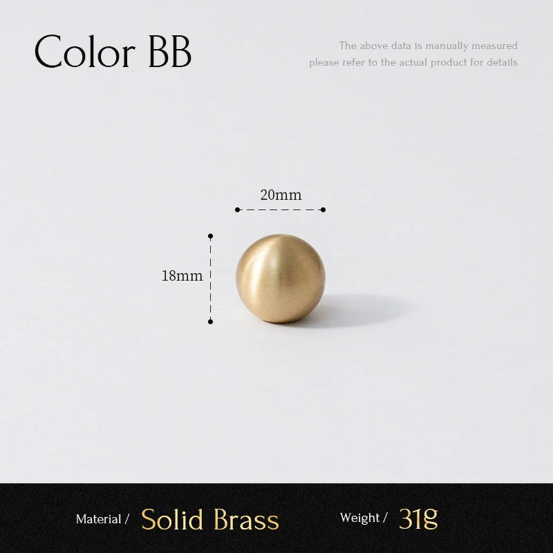 Santaya Brass Knob Round Furniture Handle Ball Modern Minimalist Gold Drawer Knob Wardrobe Pull Kitchen Handle Solid Single Hole