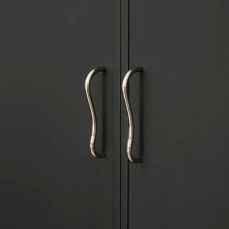 Brass Irregular Line Furniture Handles Bright Cupboard Wardrobe Dresser Drawer Cabinet Knobs Door Pulls T-Bar Decorative Knob
