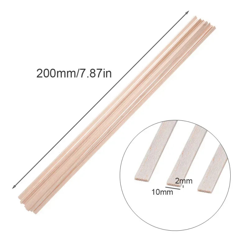 20-50pcs Balsa Stick Balsa Wood Model Building Carving Craft Square Cudgel  for DIY Handicraft Making Accessories