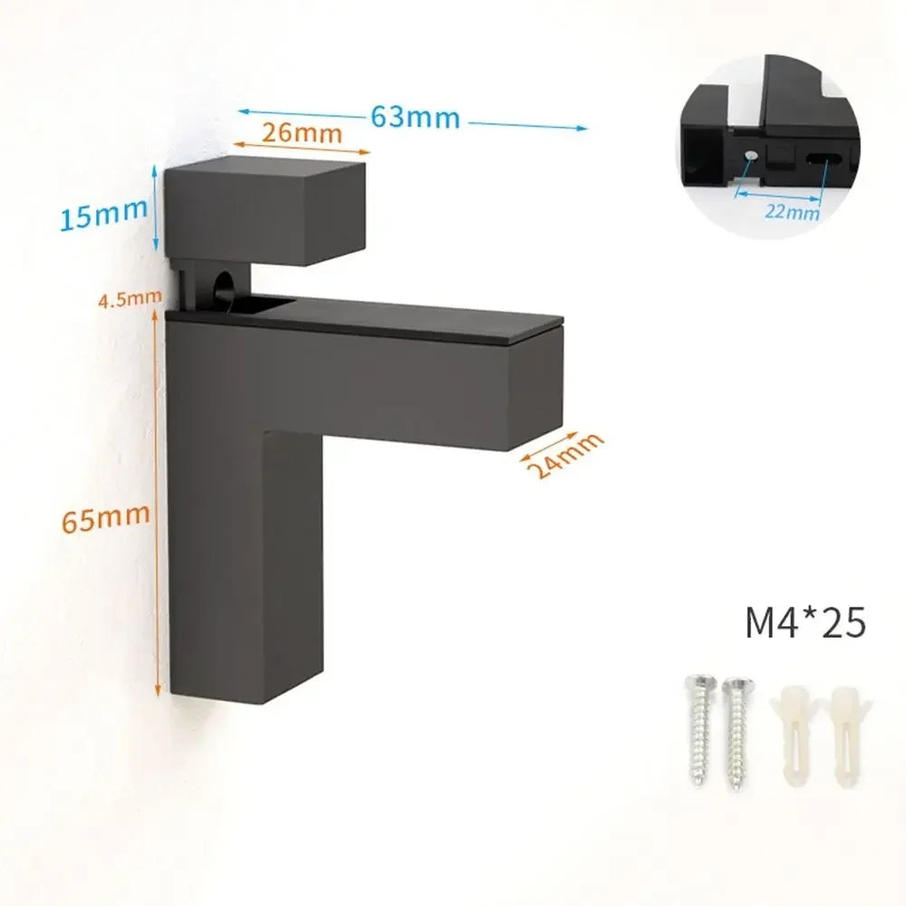 Wall Mount Glass Shelf Holder Adjustable Frameless Zinc Alloy Brackets Wardrobe Cupboard Door Clamp Furniture Accessories
