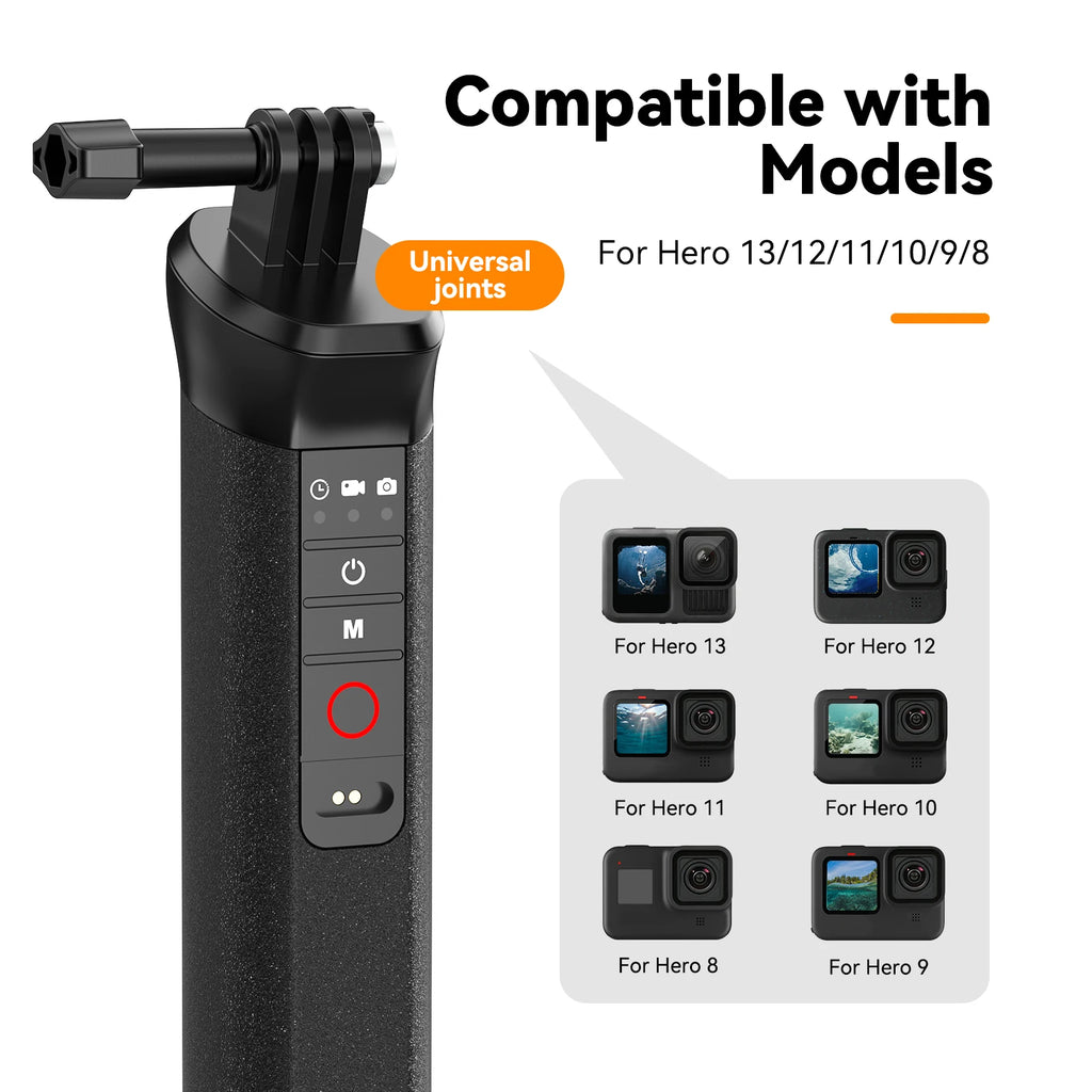 TELESIN Buoyancy Bar Selfie Stick Waterproof Selfie Stick With Hand Strap Wireless Remote Control For Gopro Hero 9 10 11 12 13