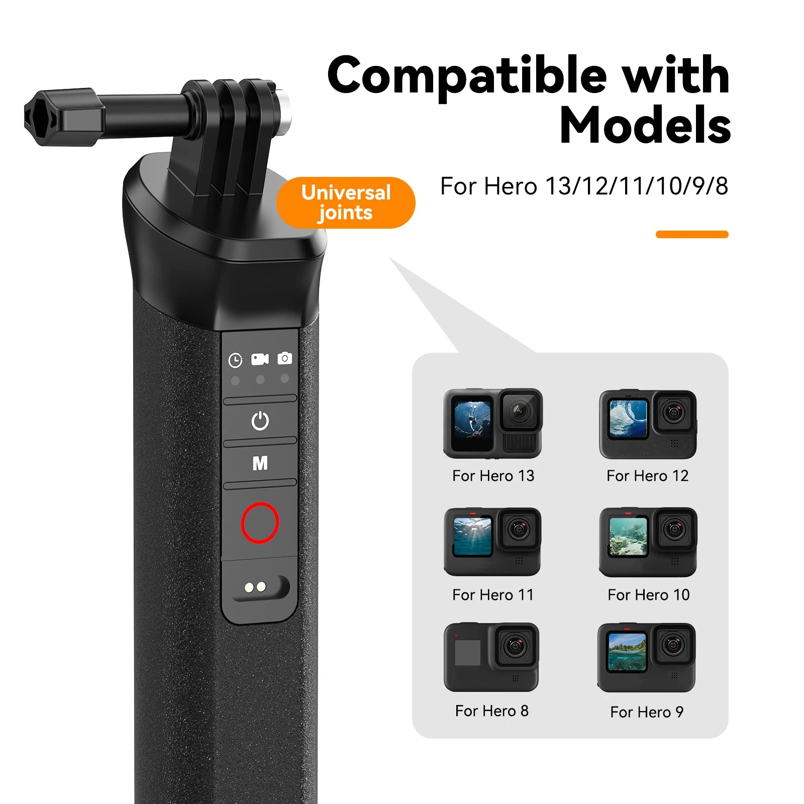TELESIN Buoyancy Bar Selfie Stick Waterproof Selfie Stick With Hand Strap Wireless Remote Control For Gopro Hero 9 10 11 12 13
